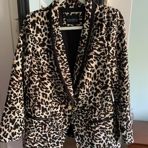 Eloquii leopard print single-button blazer